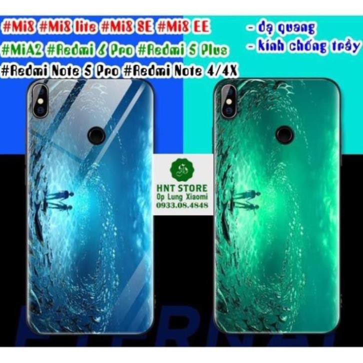 DẠ QUANG CHỐNG TRẦY - ỐP LƯNG XIAOMI MI 8 EE - MI A2 - MI 6X - REDMI 6 PRO