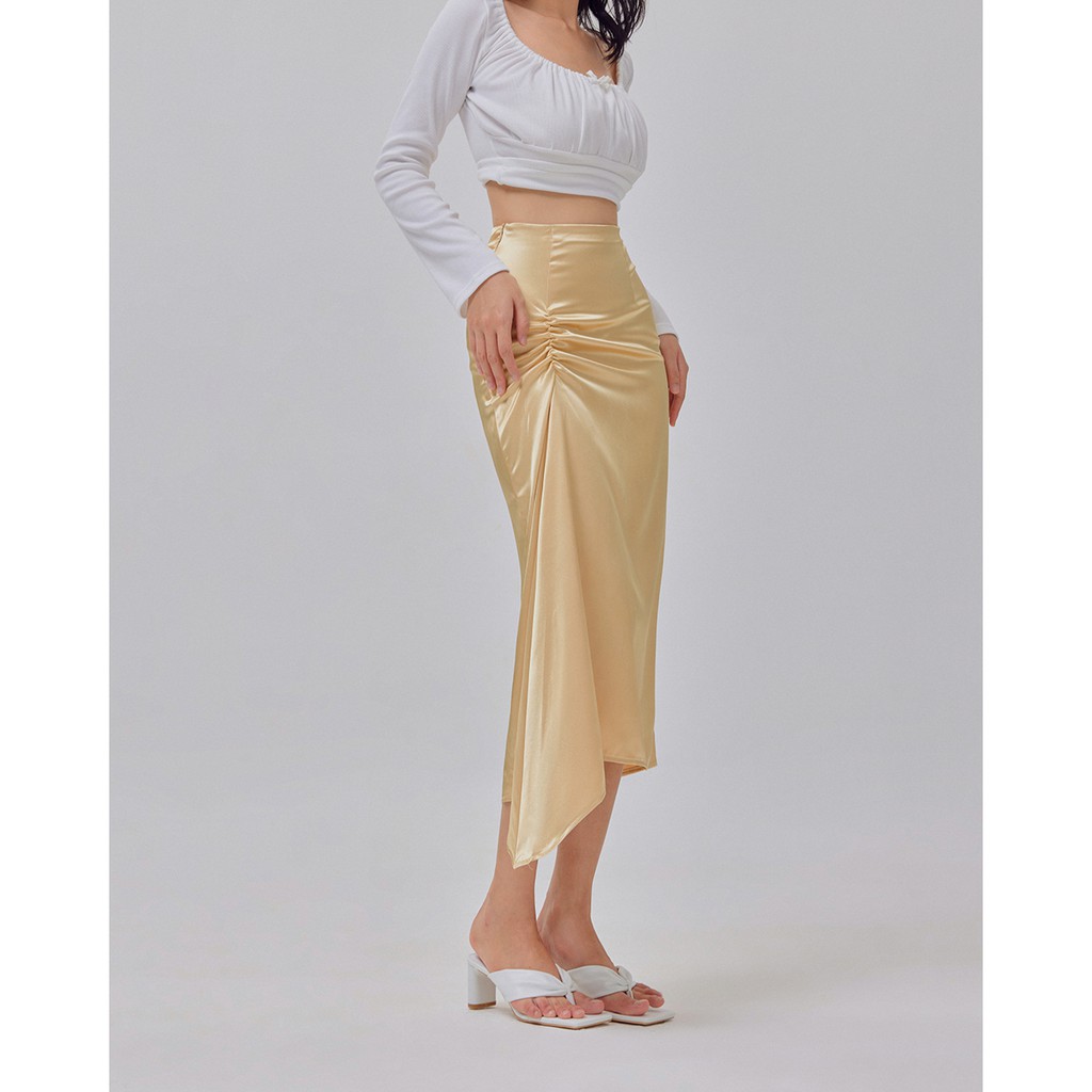 Chân váy lụa Shebyshj màu vàng gold - Dani Skirt | BigBuy360 - bigbuy360.vn