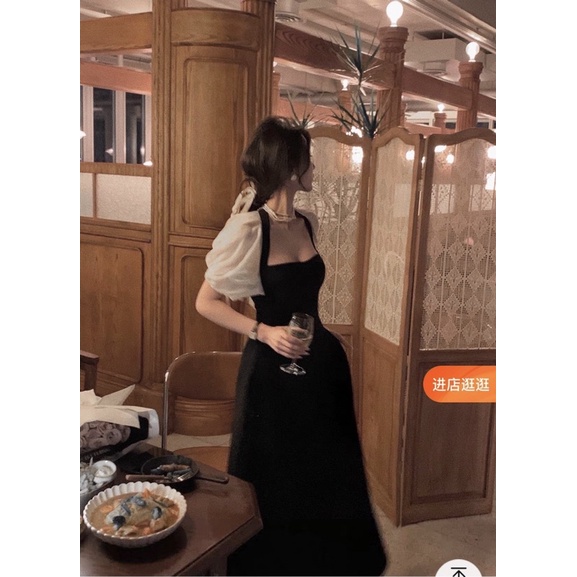 [ẢNH THẬT] VÁY DÁNG DÀI CHỮ A CỔ THUYỀN PHỐI TAY BÔNGG VOAN BE VDPTVB | BigBuy360 - bigbuy360.vn