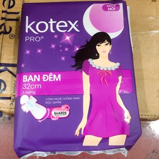 Băng vệ sinh Kotex Pro ban đêm 3 miếng 32cm