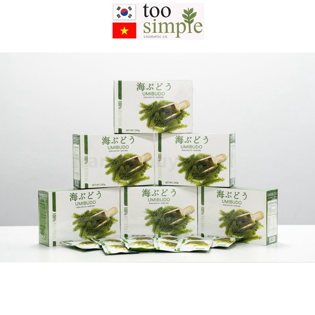 Rong nho tách nước Umibudo hộp 12 gói loại 1 đạt tiêu chuẩn xuất khẩu. | BigBuy360 - bigbuy360.vn