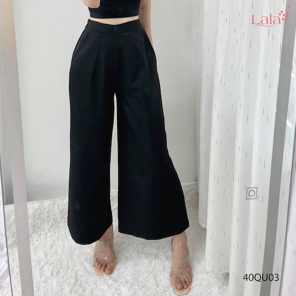 Quần tây nữ ống rộng cơ bản, dáng lửng, cạp chun sau, đủ size, đồ công sở thanh lịch, sang trọng 40QU03