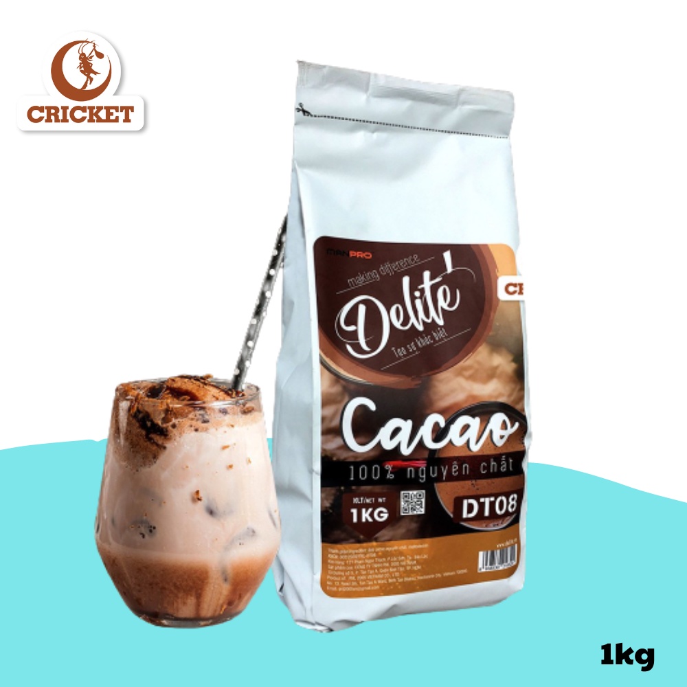 Bột Cacao Nguyên Chất 100% DT08 Delite - Pha Đồ Uống Làm Bánh Loại 1 ngon khó cưỡng