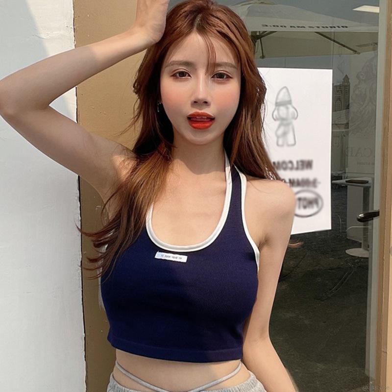 Áo Hai Dây Dệt Kim In Chữ Thiết Kế Quyến Rũ Cho Nữ | BigBuy360 - bigbuy360.vn