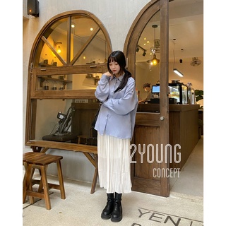 Áo sơ mi lụa tay phồng [2YOUNG] A1591 (ảnh thật)