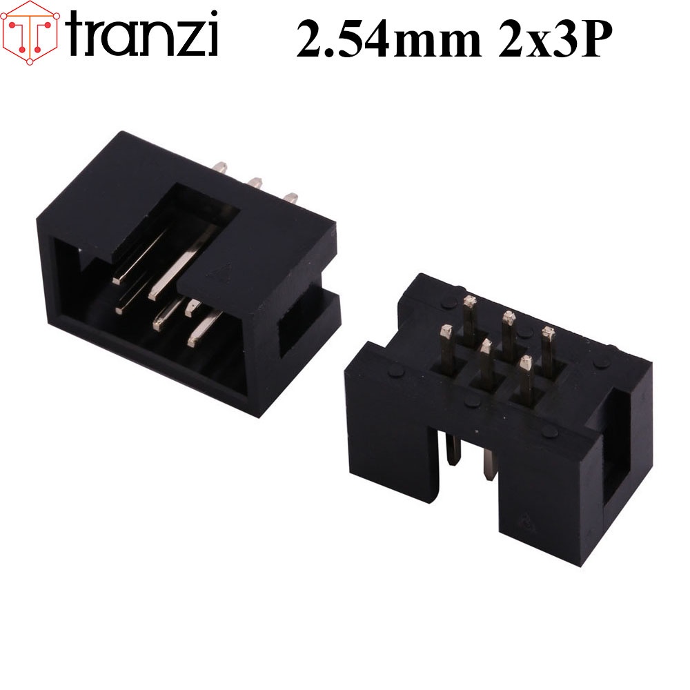 Giắc cắm header 2.54mm IDE IDC DC3 2x3P chân cắm thẳng đen - túi 10 cái