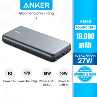 Pin sạc dự phòng ANKER PowerCore+ 19000mAh Power Delivery tích hợp USB Hub - A1362