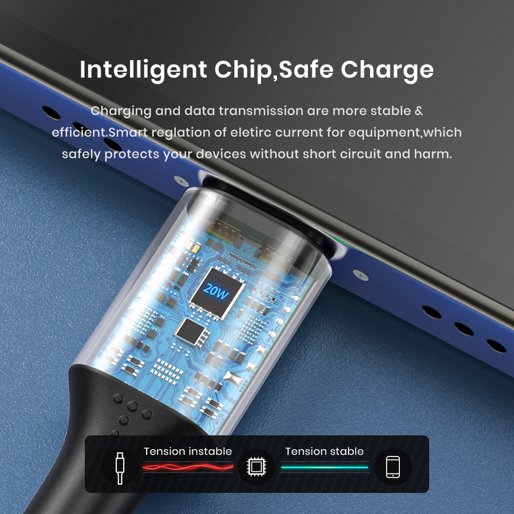 Dây cáp sạc TOPK AP15 20W PD dây bện chất lượng cao thích hợp cho iPhone 13 12 11 Pro Max XR X 8 7 6 Plus iPad