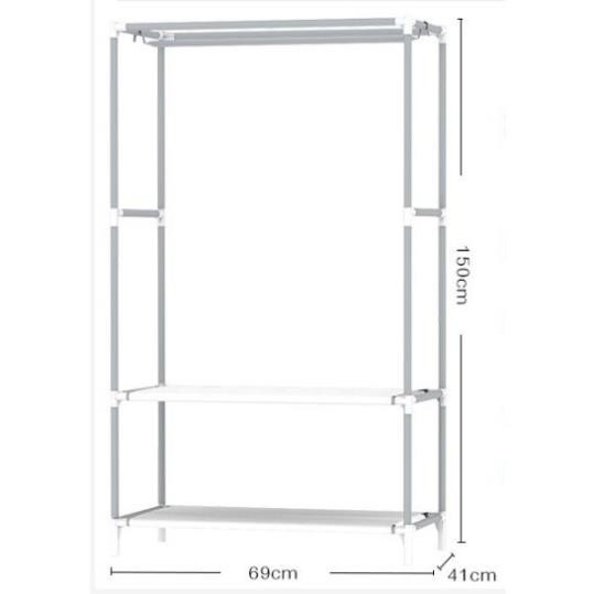 Tủ treo quần áo họa tiết 3D 1 buồng 2 ngăn