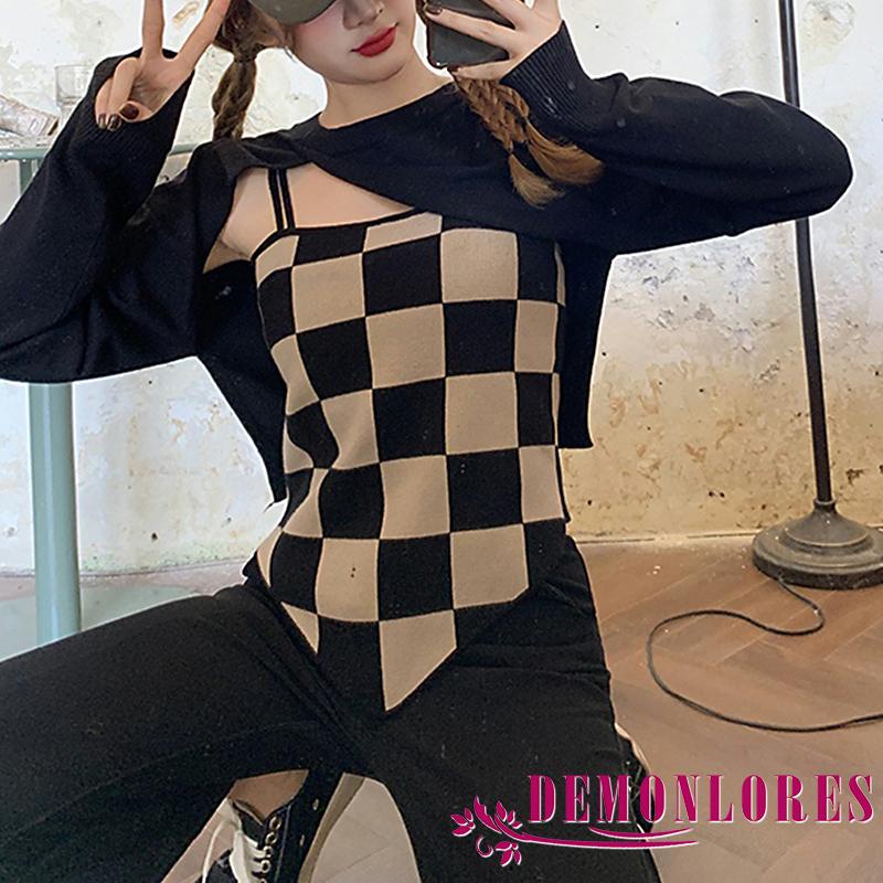 Áo croptop hai dây họa tiết kẻ sọc thời trang cho nữ