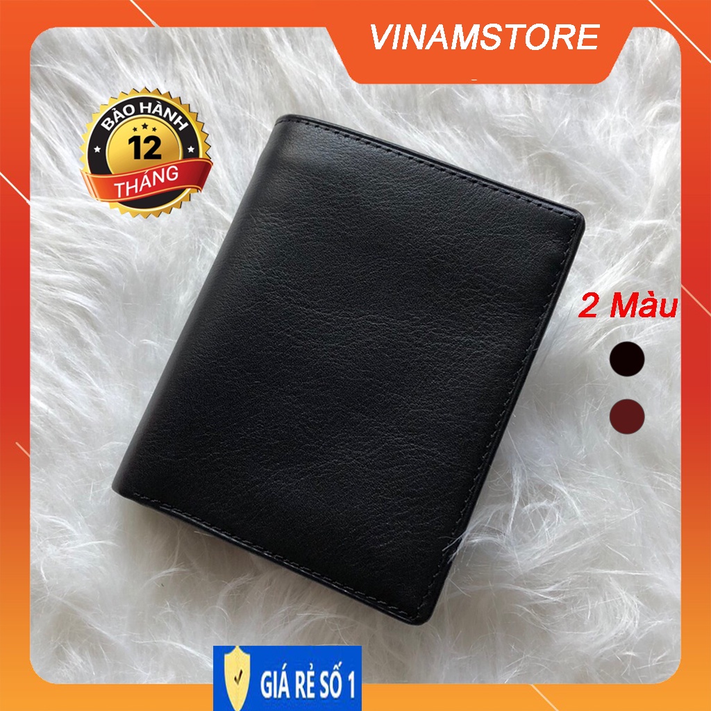 VÍ NAM DA BÒ NAPPA CAO CẤP THỜI TRANG NGANG ĐỨNG GIÁ RẺ VINAMSTORE