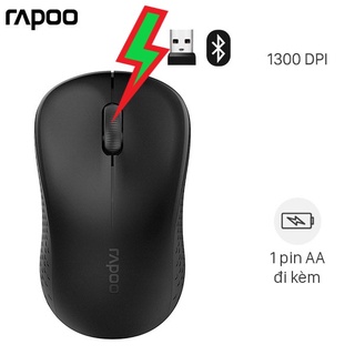 Chuột không dây bluetooth rapoo m160 đen tăng kèm pin aa