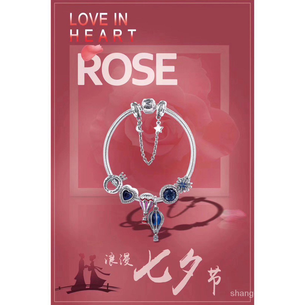 Bộ Vòng Tay Pandora Mạ Bạc S925 Đính Bong Bóng Lãng Mạn Thanh Lịch Làm Quà Tặng Cho Bạn Gái/Sinh Nhật FDD66