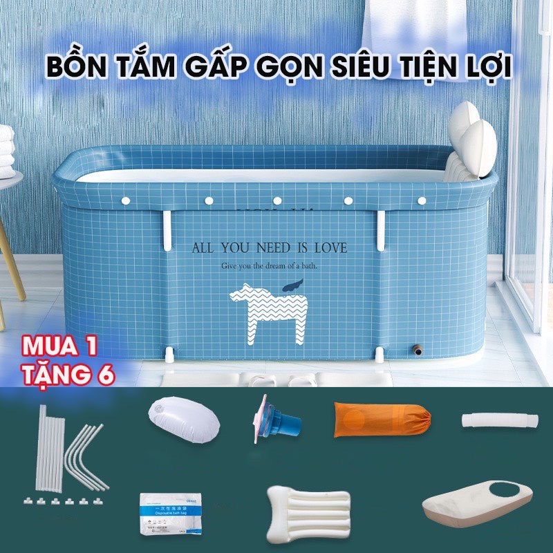 Bồn tắm gấp gọn xông hơi giữ nhiệt siêu tiện lợi, hàng loại 1 chất lượng cao [SALE SỐC]