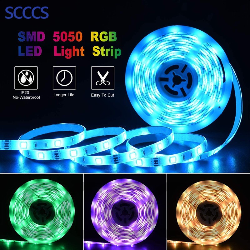 Đèn Led Tiktok 5m  Có điều Khiển 44 Phím  5050 RGB đèn Led Tiktok đổi Màu