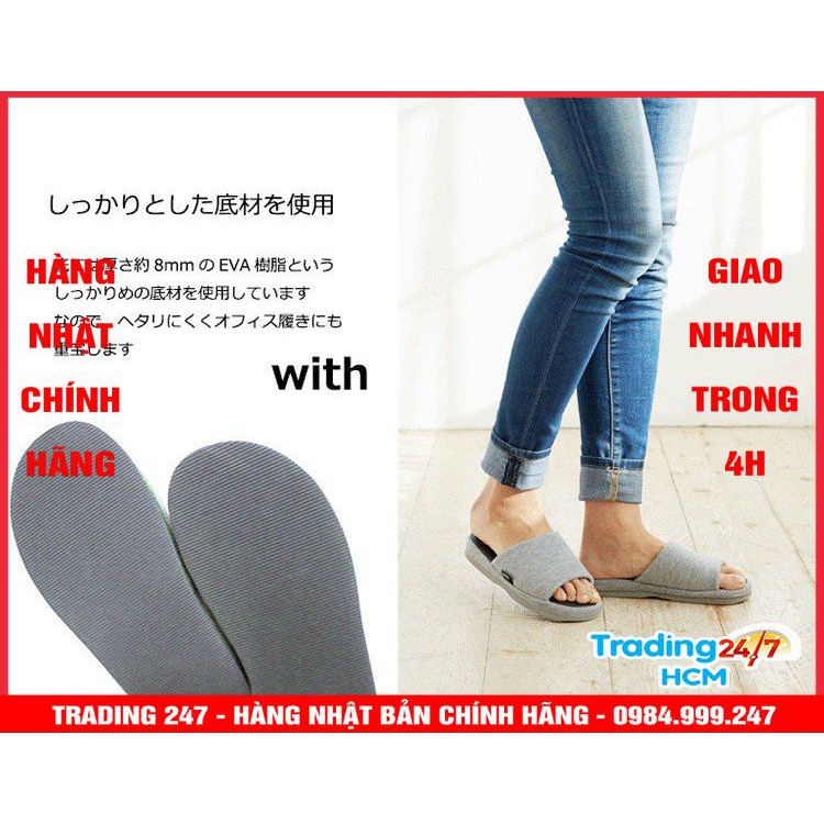 [Hỏa tốc HCM] Dép xốp đế đàn hồi Okumura màu xám size M - Nội địa Nhật Bản