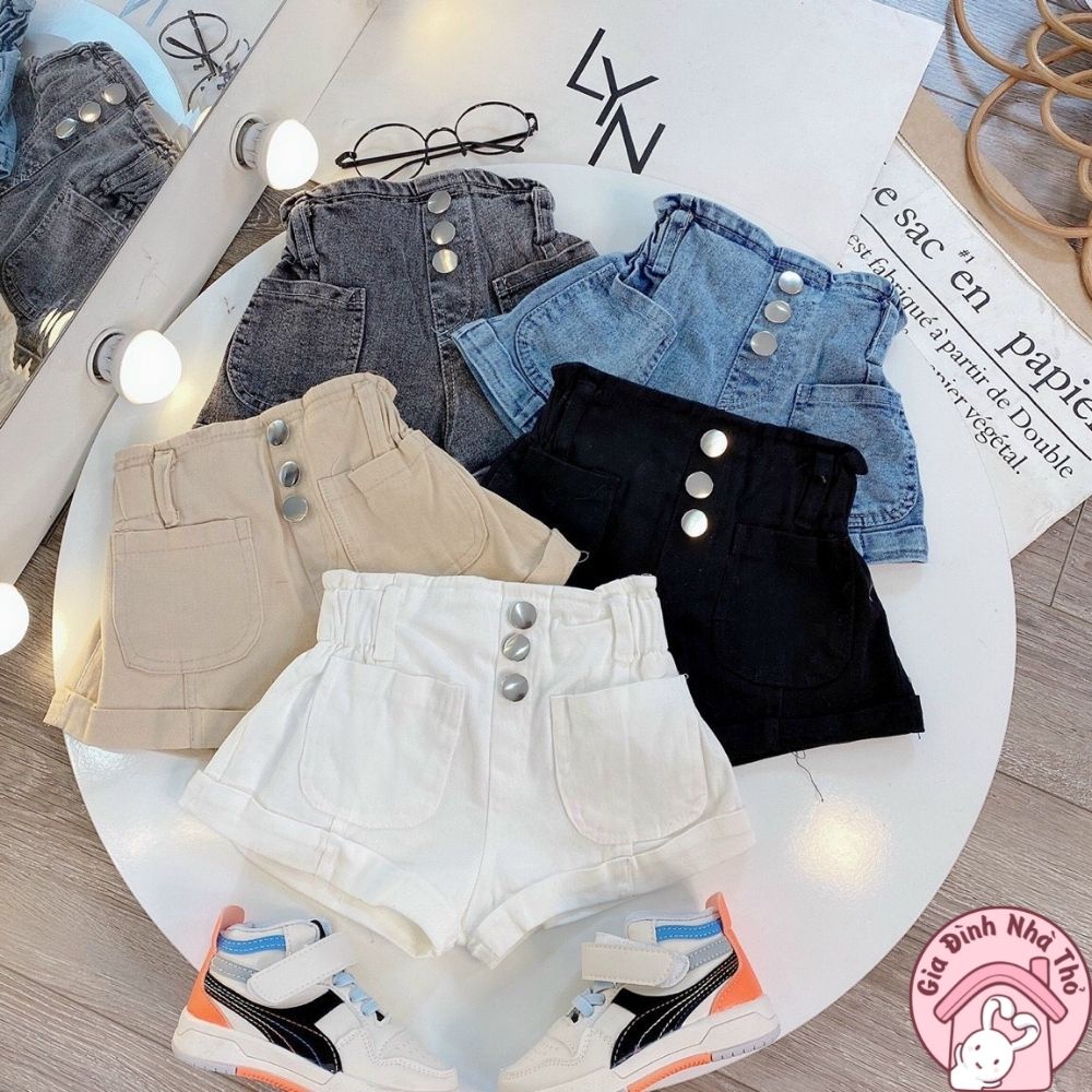 12-30kg Quần đùi kaki, jean bò cho bé gái