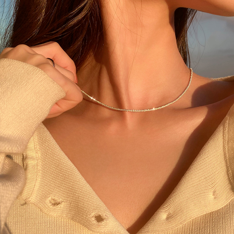 PAPAOZHU Vòng Cổ Choker Kim Sa Lấp Lánh Thời Trang Cho Nữ