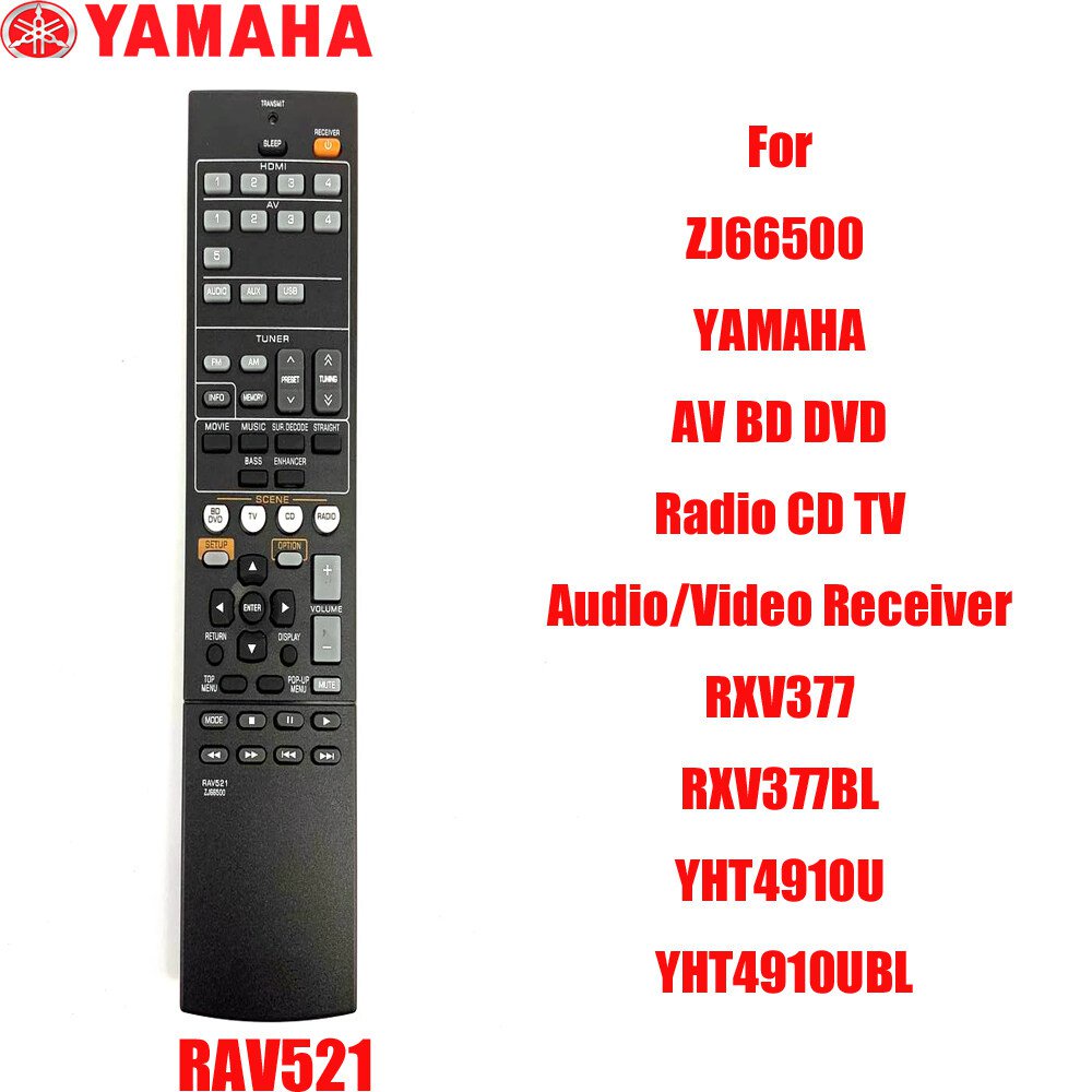Điều khiển từ xa RF cho YAMAHA AV RAV521/RAV491 RAV375 RAV462 RAV463 RAV521 RAV522 RX-V377 RX-V447 RX-V479 YHT-4910U