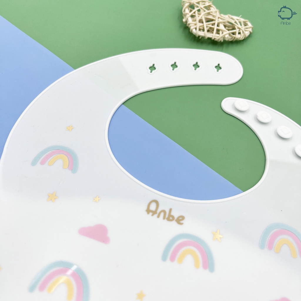 Yếm Silicon Ăn Dặm Blw Cho Bé Trai Gái Có Máng Chống Thấm ANBE VIETNAM An Toàn Chất Lượng Cao YAD02