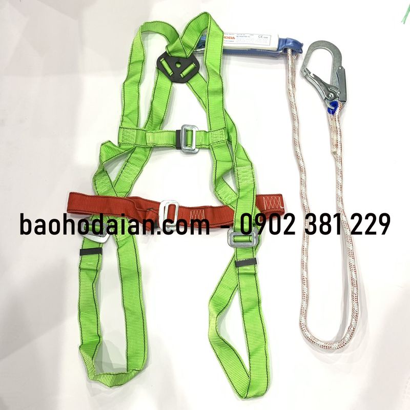 Dây an toàn toàn thân 1 móc thép dây thừng có hộp giảm sốc