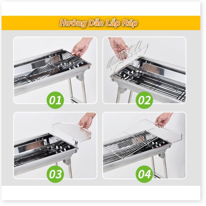 🇳 🇪 🇼®️ Lò nướng than inox ngoài trời BBQ Full Set (73 x 33 x 71)cm