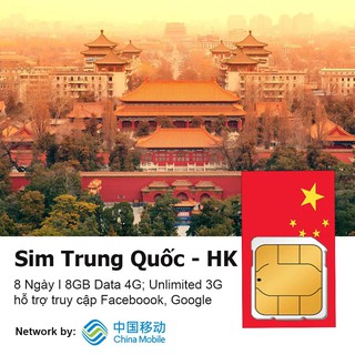 Sim du lịch Trung Quốc 8 ngày 8GB (1GB/ngày* 8ngày)