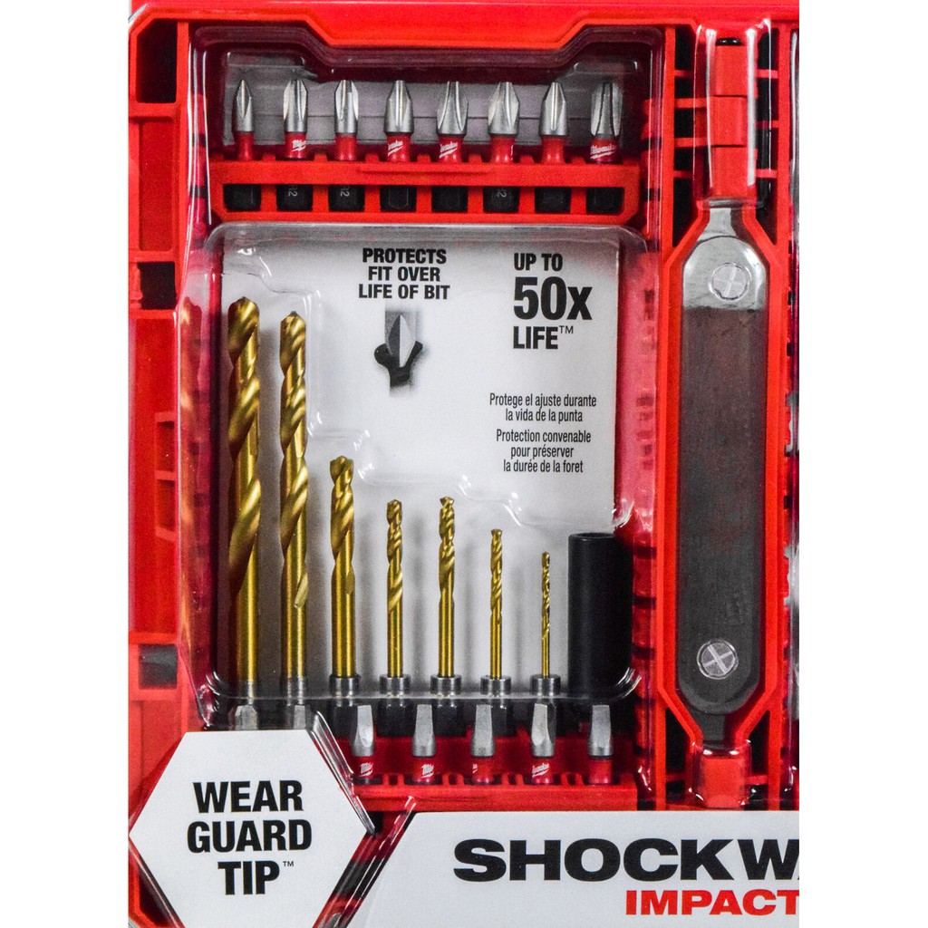 Bộ vít và mũi khoan chân lục giác Milwaukee 48-32-4013 Shockwave 50 mũi