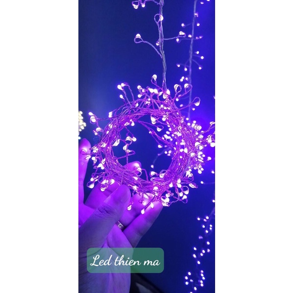 Dây đèn đom đóm trang trí cây thông vàng ấm/ nhiều màu xài điện nguồn nhôm chống nước