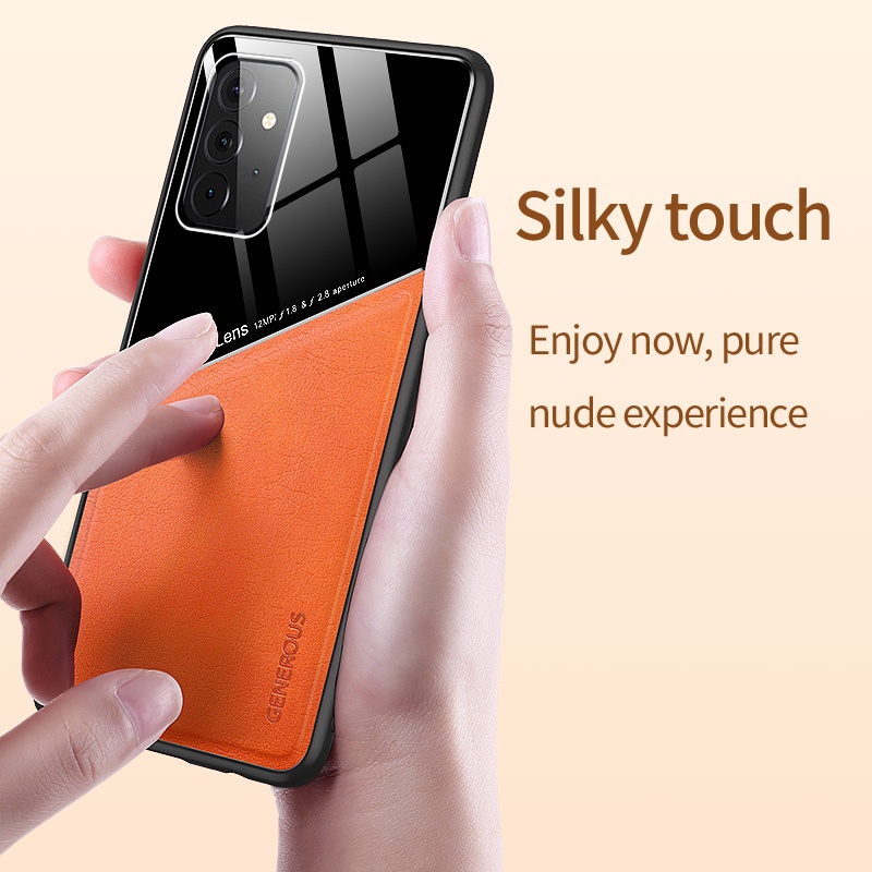 Ốp Điện Thoại Lenuo Phối Da Phong Cách Doanh Nhân Sang Trọng Cho Samsung Galaxy A72 A52 A42 A12 A32 4g 5g