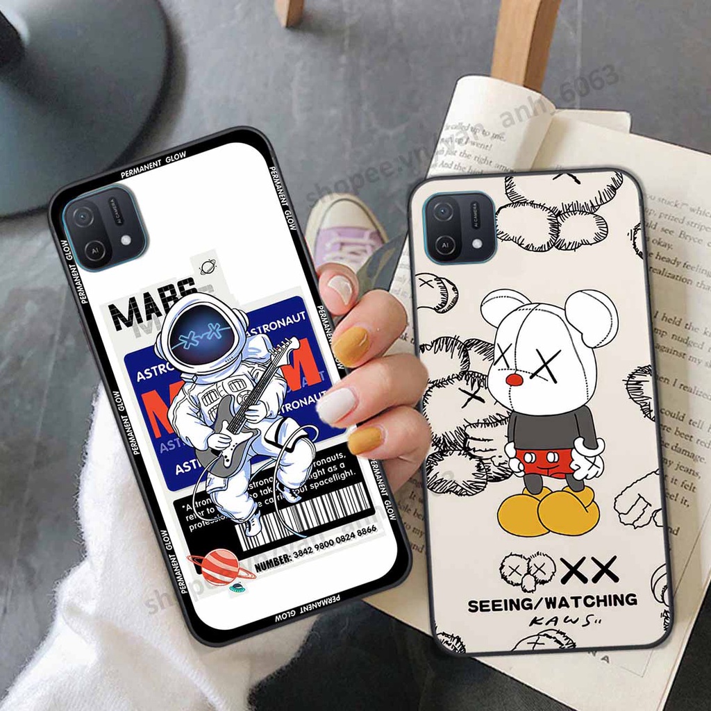 Ốp Oppo A16k be@r brick mars thời trang, ốp lưng điện thoại viền dẻo siêu chất