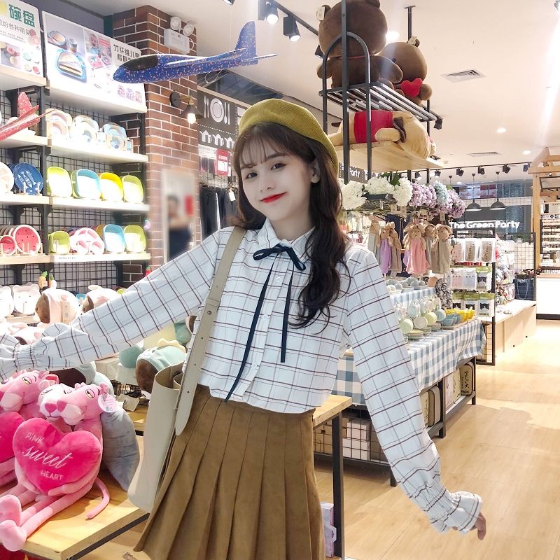 Áo Sơ Mi Tay Dài Dáng Rộng Họa Tiết Kẻ Sọc Phong Cách Hàn Quốc Thời Trang 2022 Mới Cho Nữ