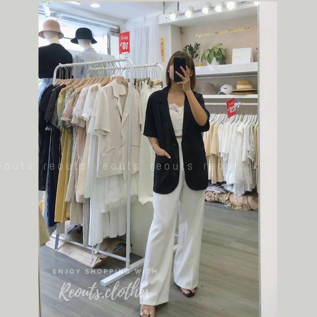 Áo vest nữ tay lỡ Blazer tay lỡ ảnh thật Thời trang nữ Reouts | BigBuy360 - bigbuy360.vn