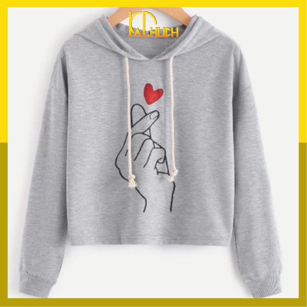 Hoodie crop bắn tim
