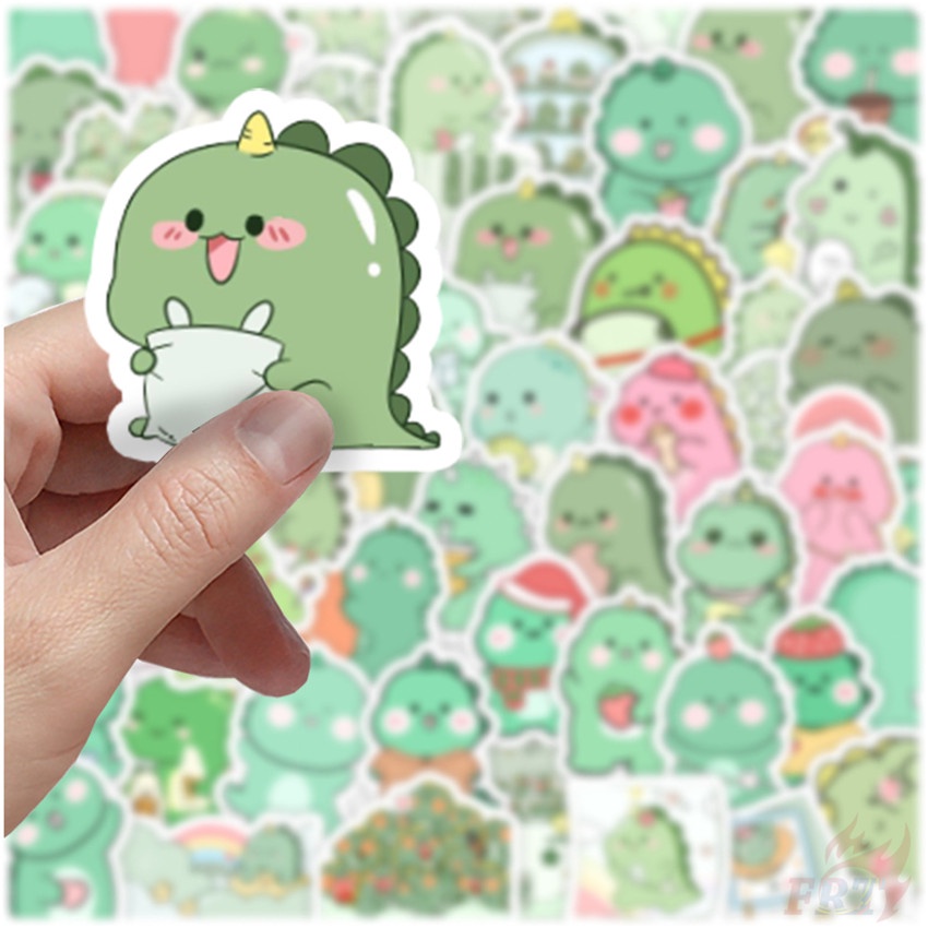 50 Cái / Bộ ☆ Sticker Dán Trang Trí Hình Khủng Long Ngộ Nghĩnh 01 ☆ Sticker Dán Tường Chống Thấm Nước Họa Tiết Graffiti Hợp Thời Trang