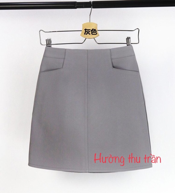 Chân Váy Chữ A Có Túi Cách Điệu Thời Trang Công Sở, Chân Váy Công Sở Trên Gối