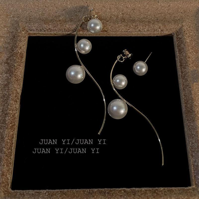 Bông Tai Hai Lớp Đính Ngọc Trai Đơn Giản Thời Trang Mới 2022