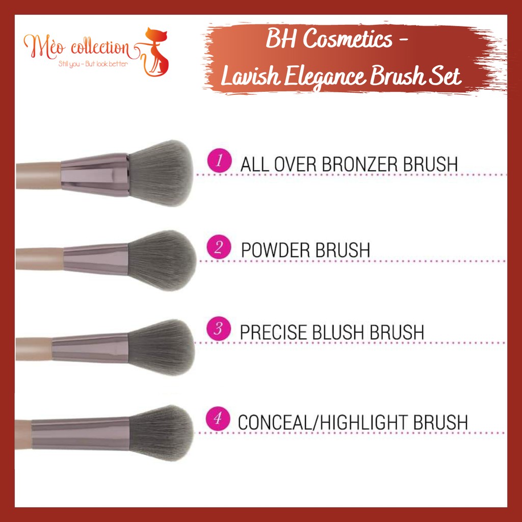 [TÁCH LẺ] Cọ BH Cosmetics - Lavish Elegance 15-Piece Brush Set