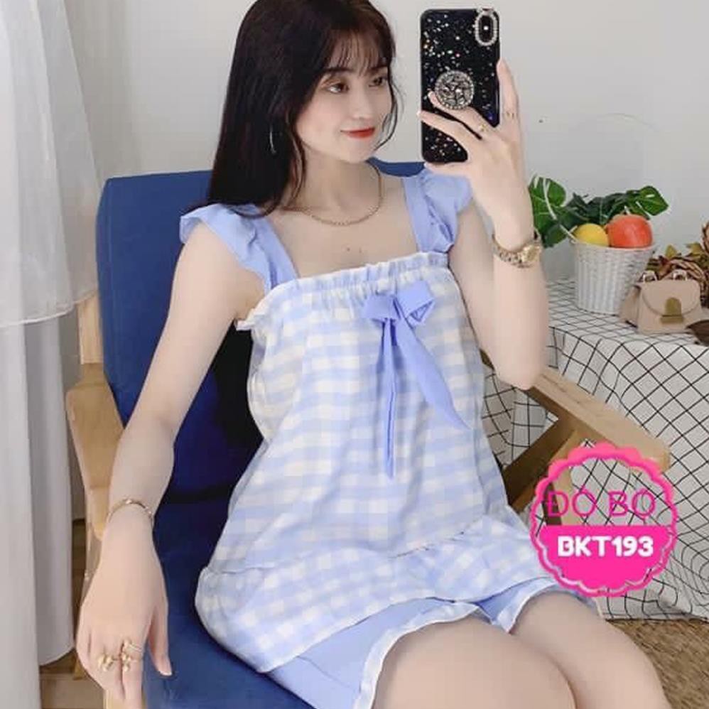 Đồ mặc nhà nữ💥 FREE SHIP 💥 Đồ bộ ngủ xinh xắn, kẻ sọc caro siêu dễ thương. DB2 | BigBuy360 - bigbuy360.vn