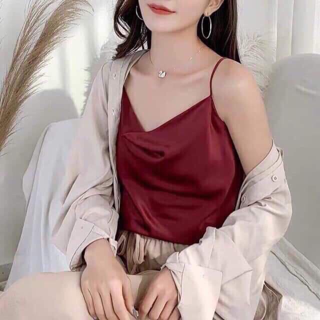 Áo 2 dây phi bóng cổ đổ | BigBuy360 - bigbuy360.vn