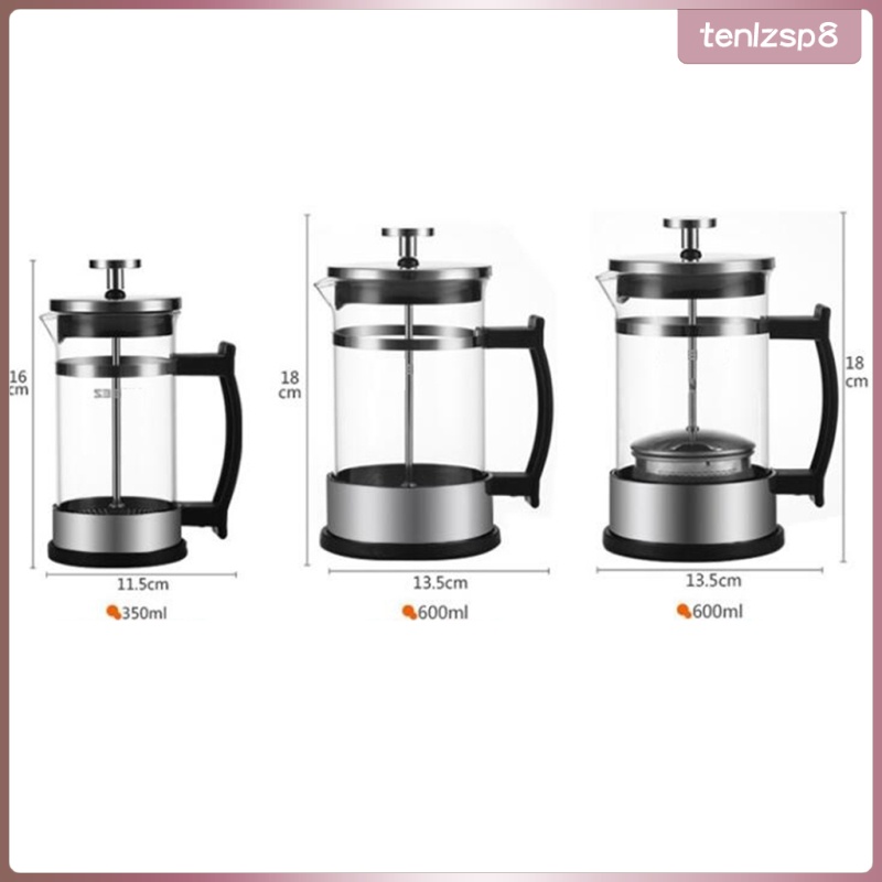 Stainless Steel French Press Tea Espresso Coffee Maker 350ml/12oz Silver