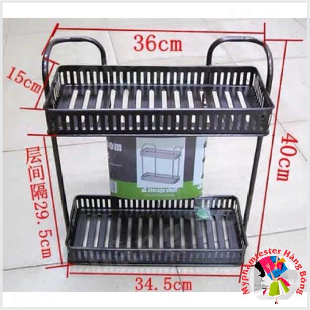 (HÀNG ĐẸP) Kệ 2 tầng hoặc 3 tầng sơn tĩnh điện NÂU ĐEN cao cấp