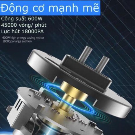 Máy Hút Bụi Cầm Tay Gia Đình 2 trong 1 CÁT Á công suất 600W bộ lọc HEPA Tặng kèm bộ đầu hút TN01