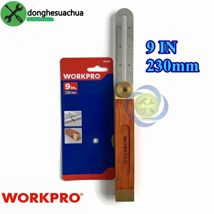 Thước góc cán gỗ Workpro W064005