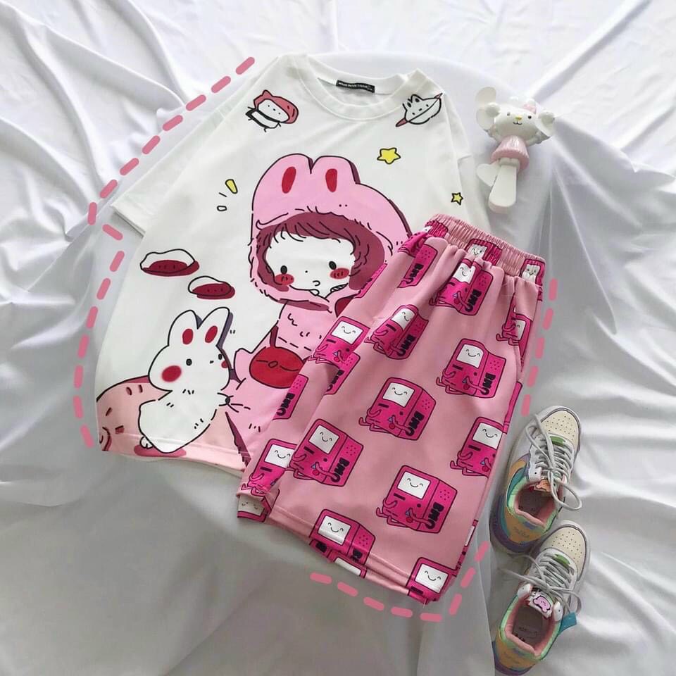 Set đồ bộ hoạt hình ❤️ Bộ mặc nhà Cartoon BÉ THỎ form rộng Freesize Unisex nam nữ Molly Fashion