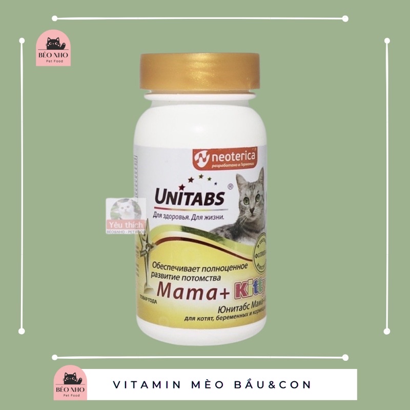 Vitamin cao cấp cho mèo bầu, mèo con và mèo đang nuôi con - UNITABS hàng Nga