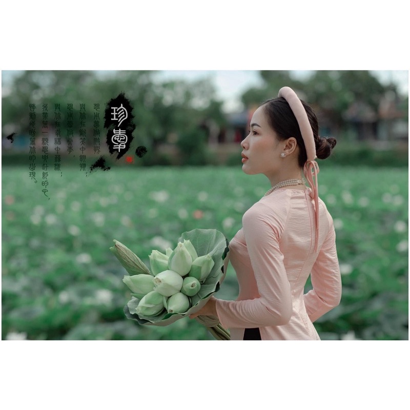 áo dài lụa cổ tròn