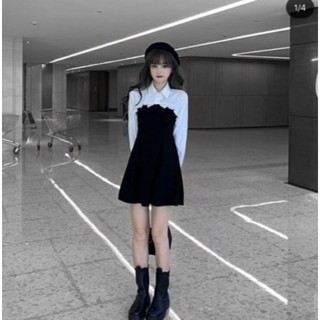 [Sẵn] Set váy kèm áo sơ mi
