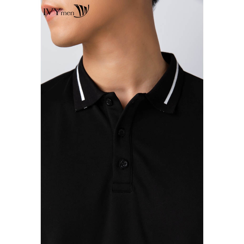 [NHẬP WABRTL5 GIẢM 10% TỐI ĐA 50K ĐH 250K ]Áo polo nam màu đen IVY moda MS 57E3047