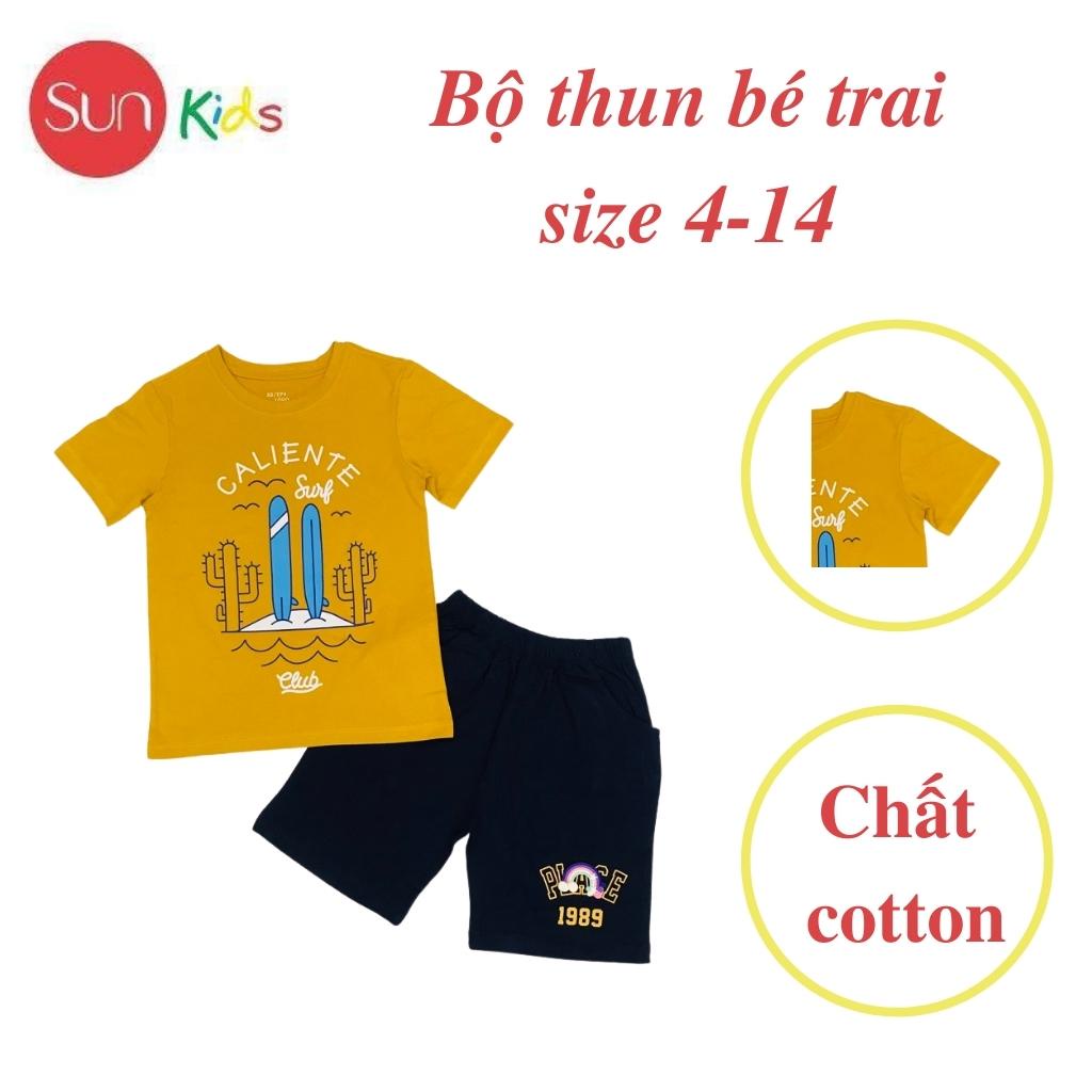 Đồ bộ bé trai, bộ thun bé trai chất cotton, nhiều màu, size đại 4-14 tuổi - SUNKIDS